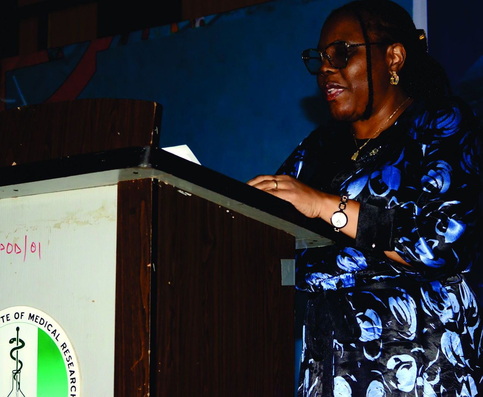 A guest speaker at the lectern