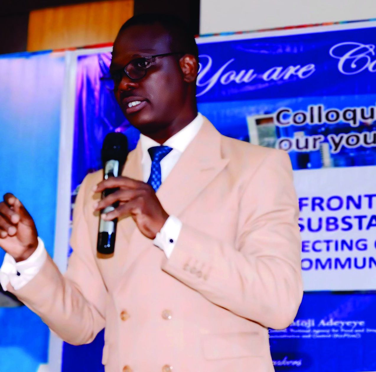 Olakunle E. Babalola speaking at the colloquium