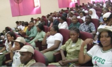 Students and NYSC corps members in the audience