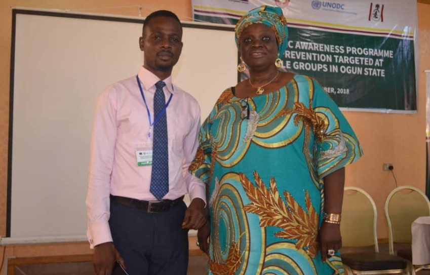 Olakunle Babalola with Hajiya Raheemat O. Momodu